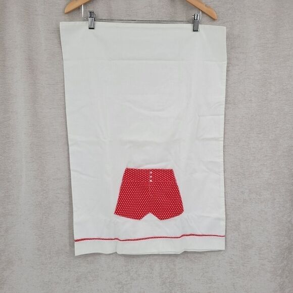VINTAGE Standard Pillow Cases White with Red Boxers/Bloomers Pillowcase - Picture 6 of 11